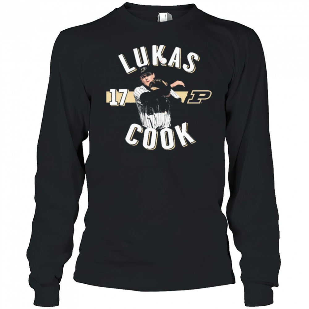 Lukas Cook 17 Purdue Boilermakers Baseball NCAA Division I Portrait t-shirt Long Sleeved
