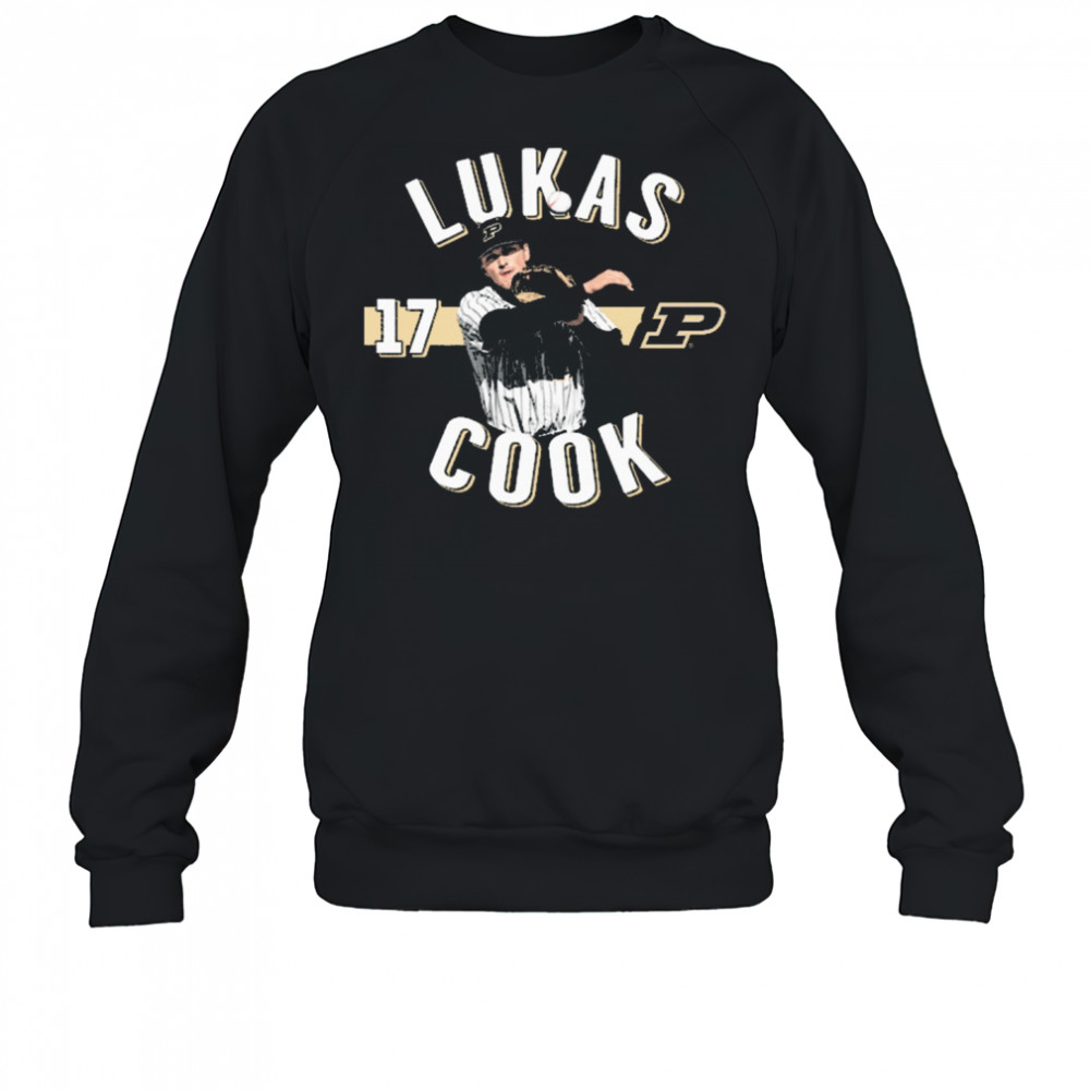 Lukas Cook 17 Purdue Boilermakers Baseball NCAA Division I Portrait t-shirt Sweatshirt