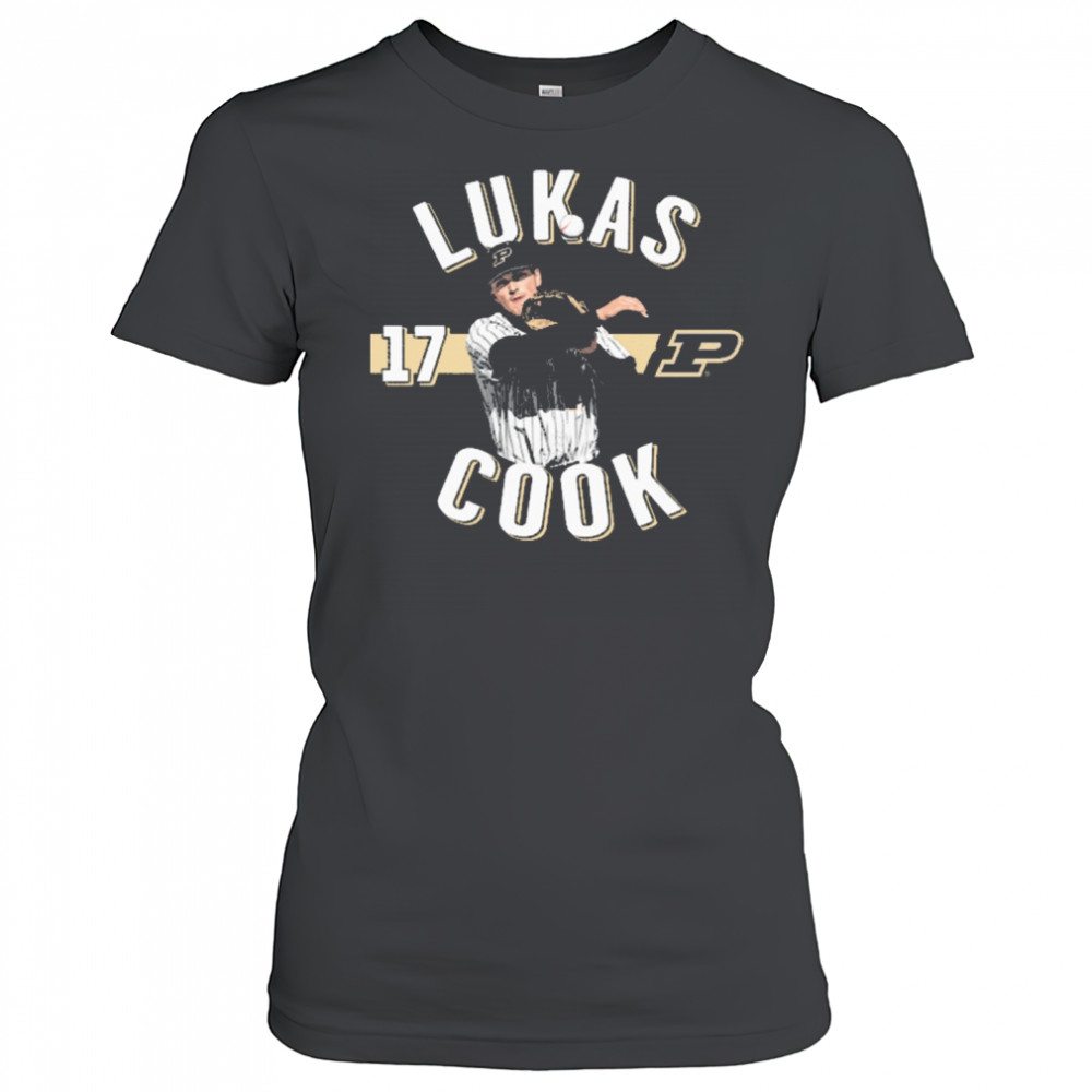 Lukas Cook 17 Purdue Boilermakers Baseball NCAA Division I Portrait t-shirt Women's T-shirt