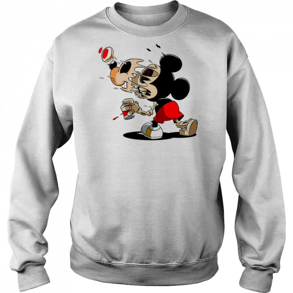 Melting Mickey Mouse Skeleton Street Art Cartoon Graphic shirt Hoodie