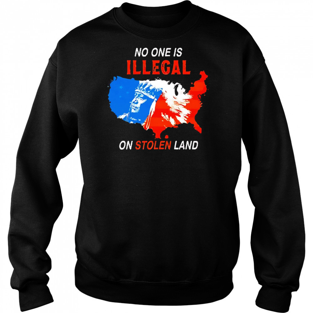 No One Is Illegal On Stolen Land map usa shirt Hoodie