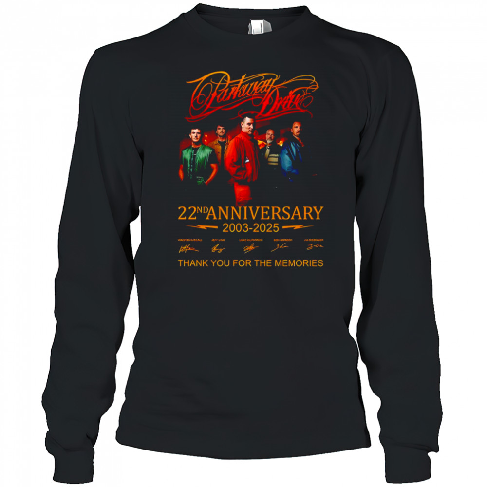 Parkway Drive 22nd anniversary 2003 2025 thank you for the memories shirt Long Sleeved