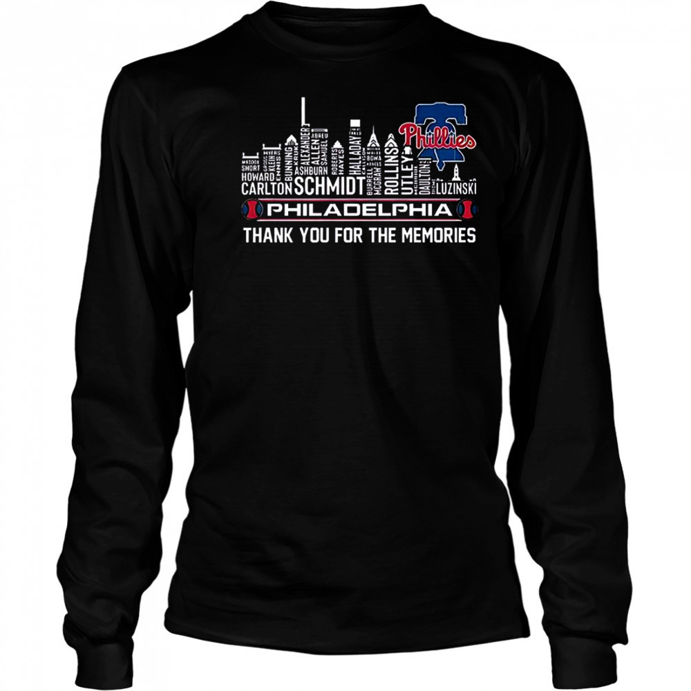 Philadelphia Phillies Skyline City Thank You For The Memories T-Shirt Long Sleeved