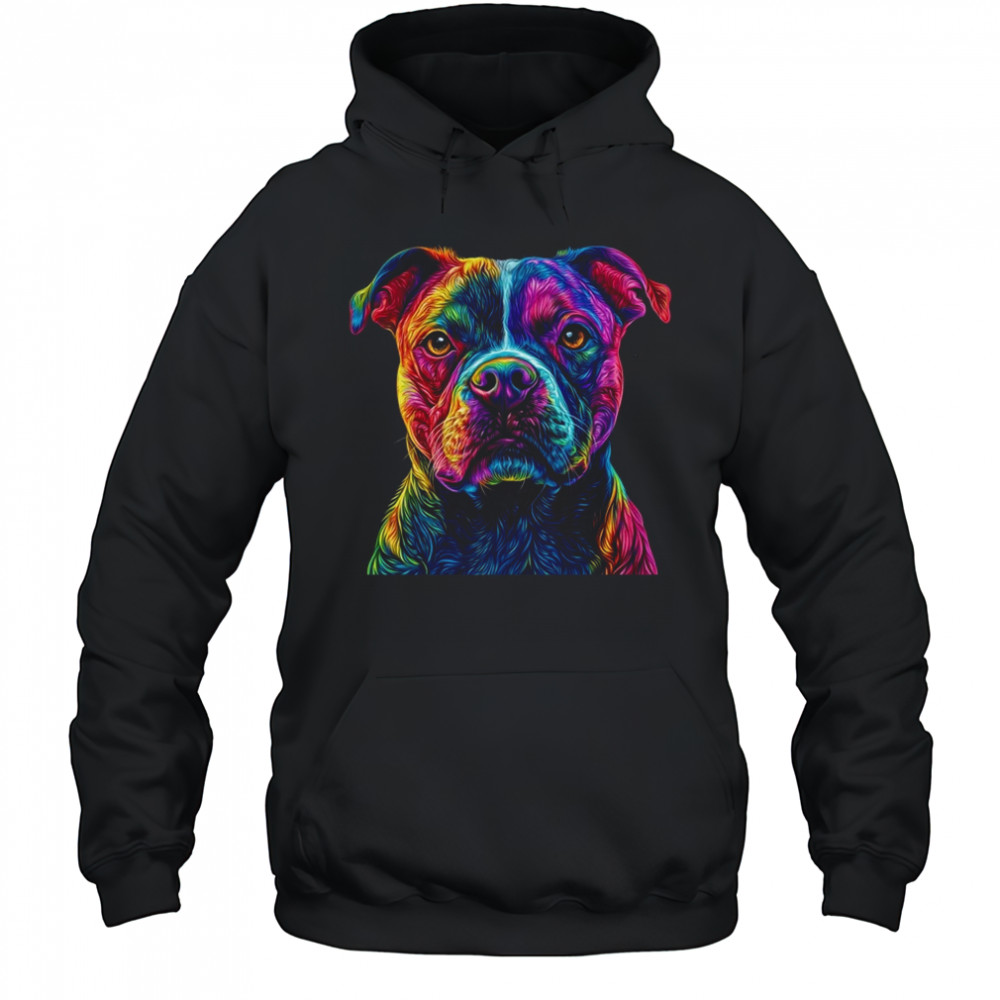 Pitbull Dog Colorful Face Dog Lover Men Women shirt Hoodie