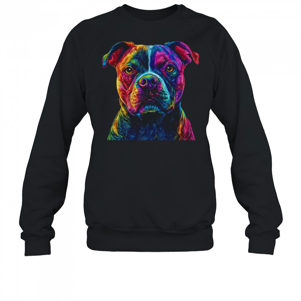 Pitbull Dog Colorful Face Dog Lover Men Women shirt Sweatshirt