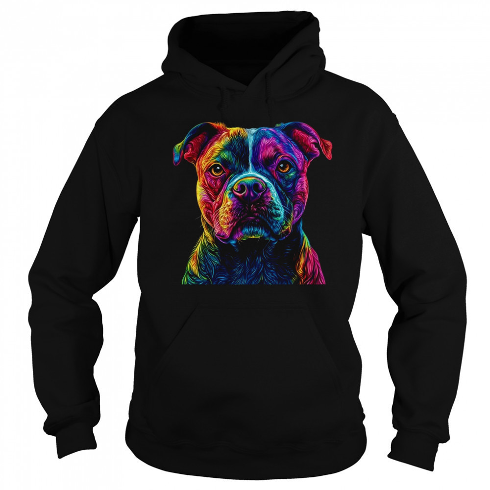 Pitbull Dog Colorful Face Dog Lover Men Women shirt Sweatshirt