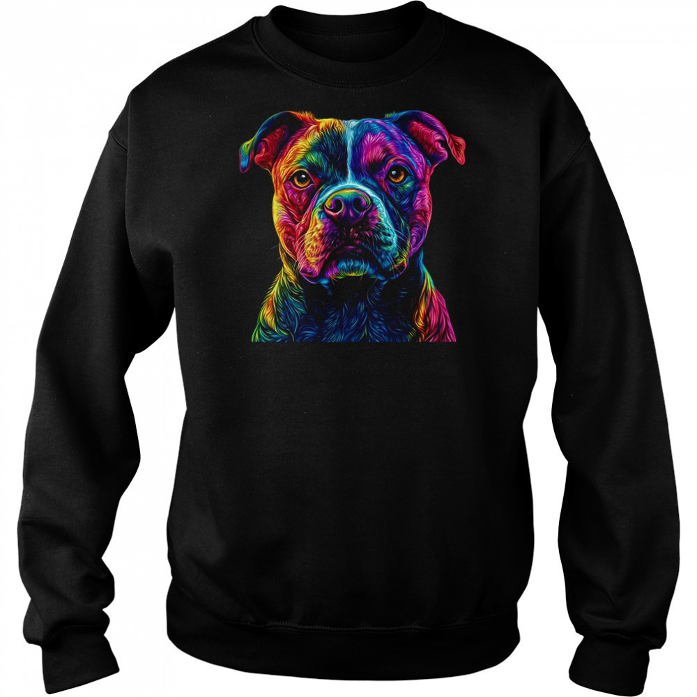Pitbull Dog Colorful Face Dog Lover Men Women shirt Hoodie