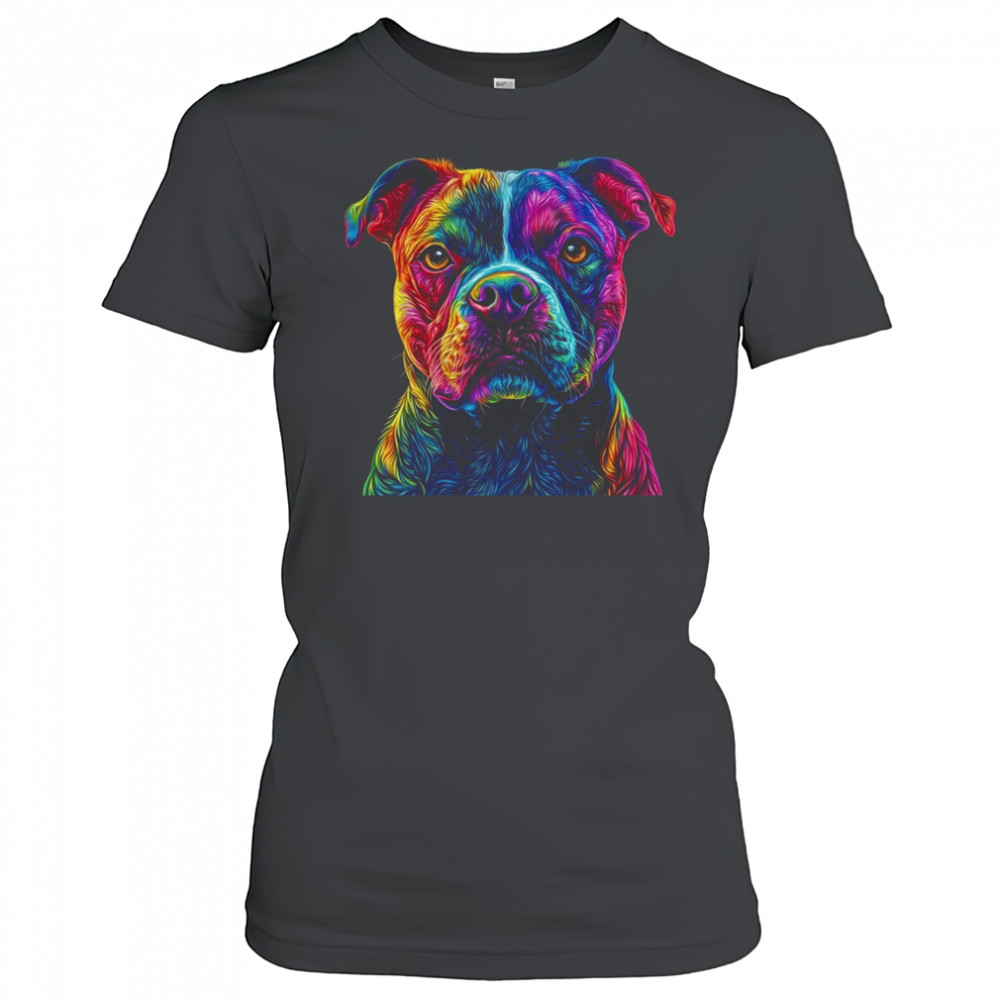 Pitbull Dog Colorful Face Dog Lover Men Women shirt Women's T-shirt