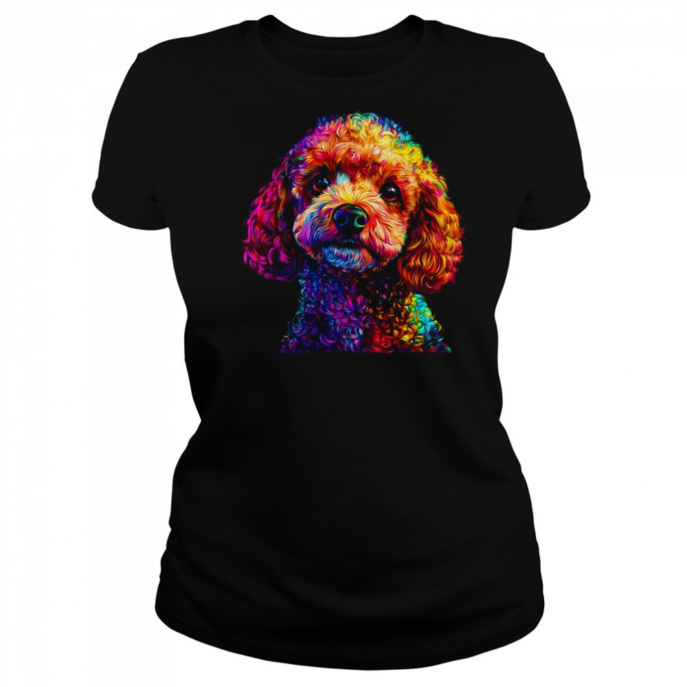 Poodle Dog Colorful Face Dog Lover Men Women shirt Women's T-shirt