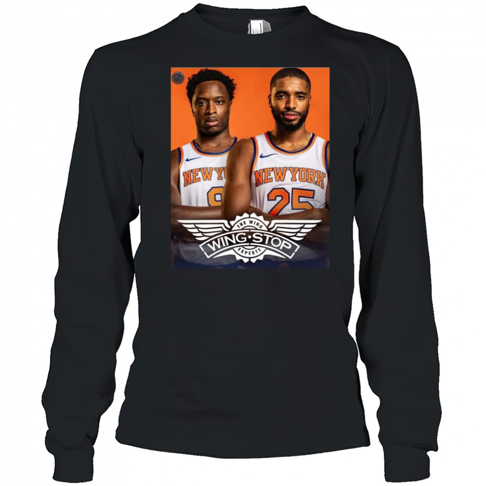 Poster OG Anunoby and Mikal Bridges New York Knicks Wingstop The Wing Experts t-shirt Long Sleeved