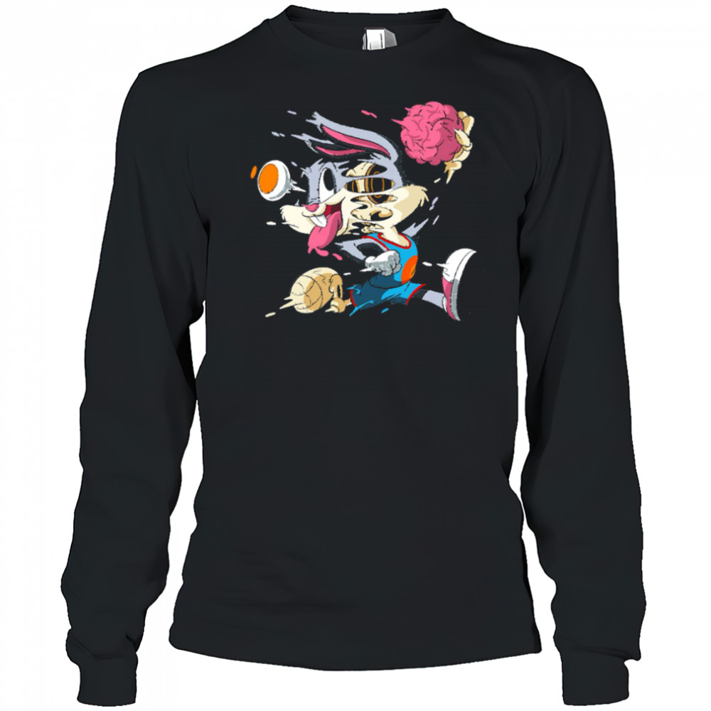 Rabbit Dunk Melting Skeleton Street Art Cartoon Graphic shirt Long Sleeved