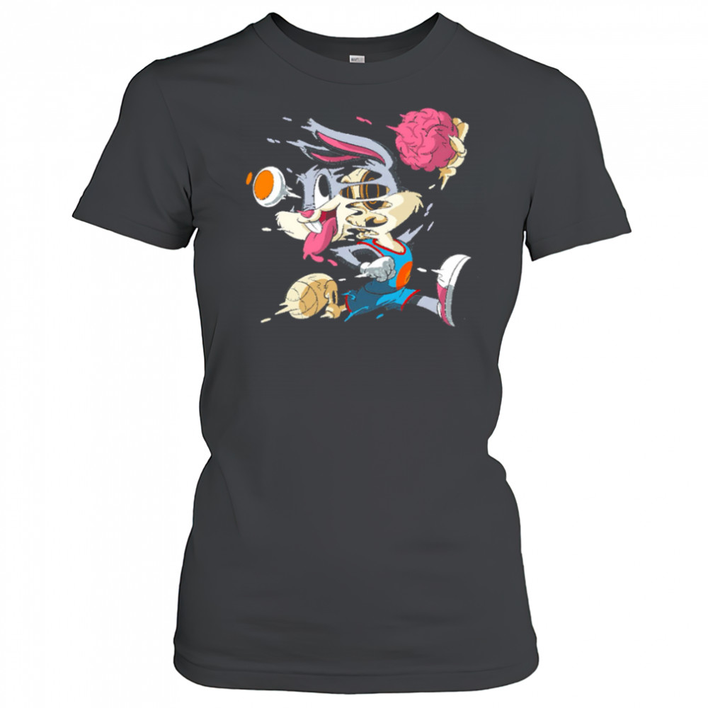 Rabbit Dunk Melting Skeleton Street Art Cartoon Graphic shirt Women's T-shirt