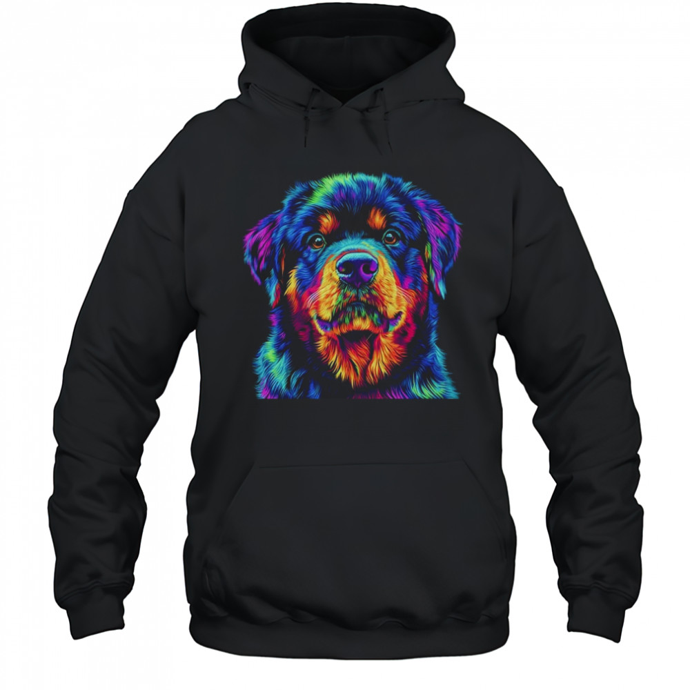 Rottweiler Dog Colorful Face Dog Lover Men Women shirt Hoodie