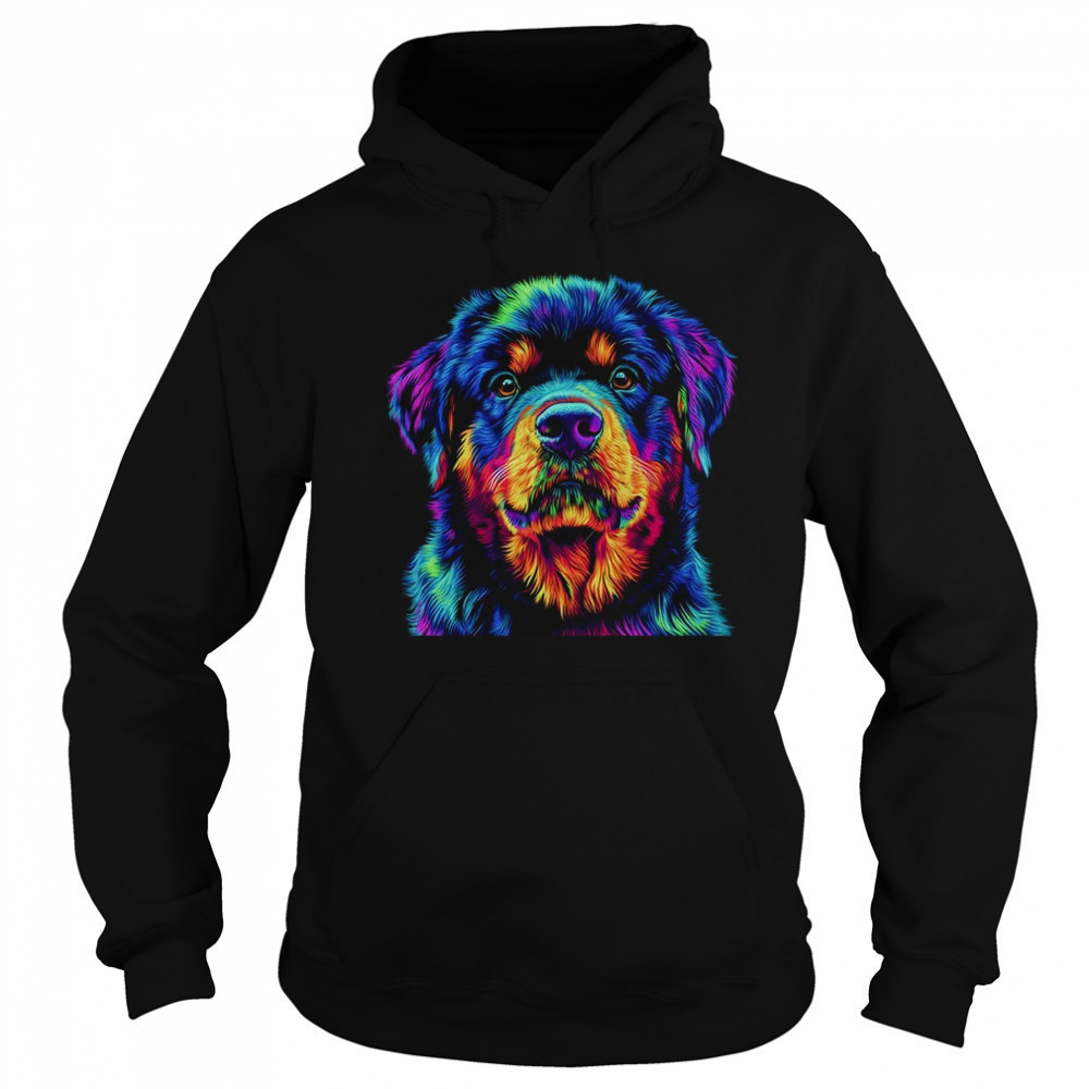 Rottweiler Dog Colorful Face Dog Lover Men Women shirt Sweatshirt