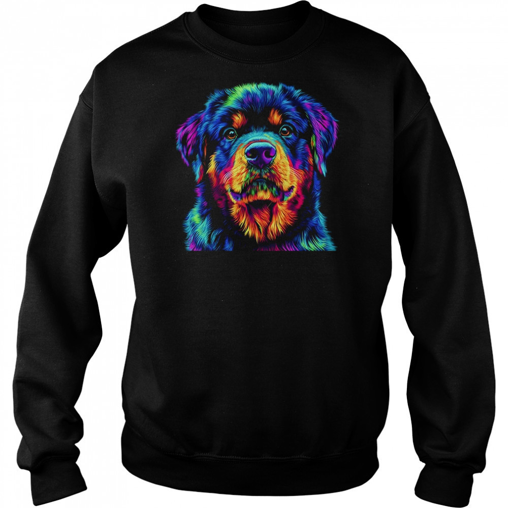 Rottweiler Dog Colorful Face Dog Lover Men Women shirt Hoodie