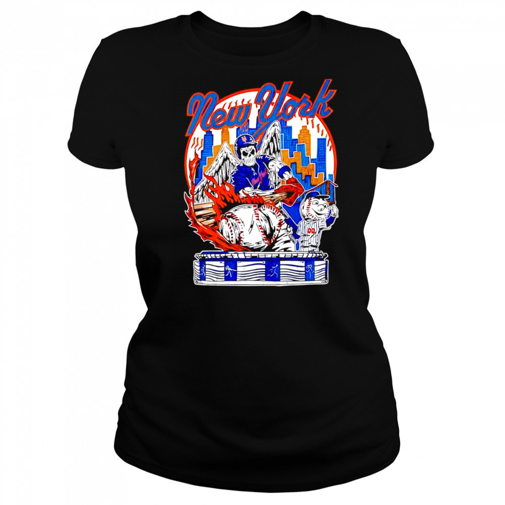 Skeleton New York Knicks baseball skyline shirt Women's T-shirt