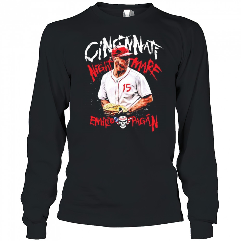 The Cincinnati Nightmare Emilio Pagán MLB Graphic t-shirt Long Sleeved