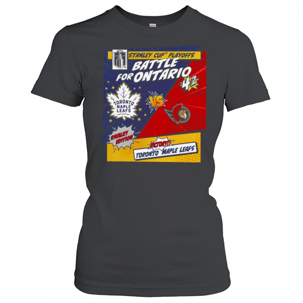 Toronto Maple Leafs Vs Ottawa Senators 2025 Stanley Cup Playoffs Rivalry Comic Pop T-Shirt Women's T-shirt