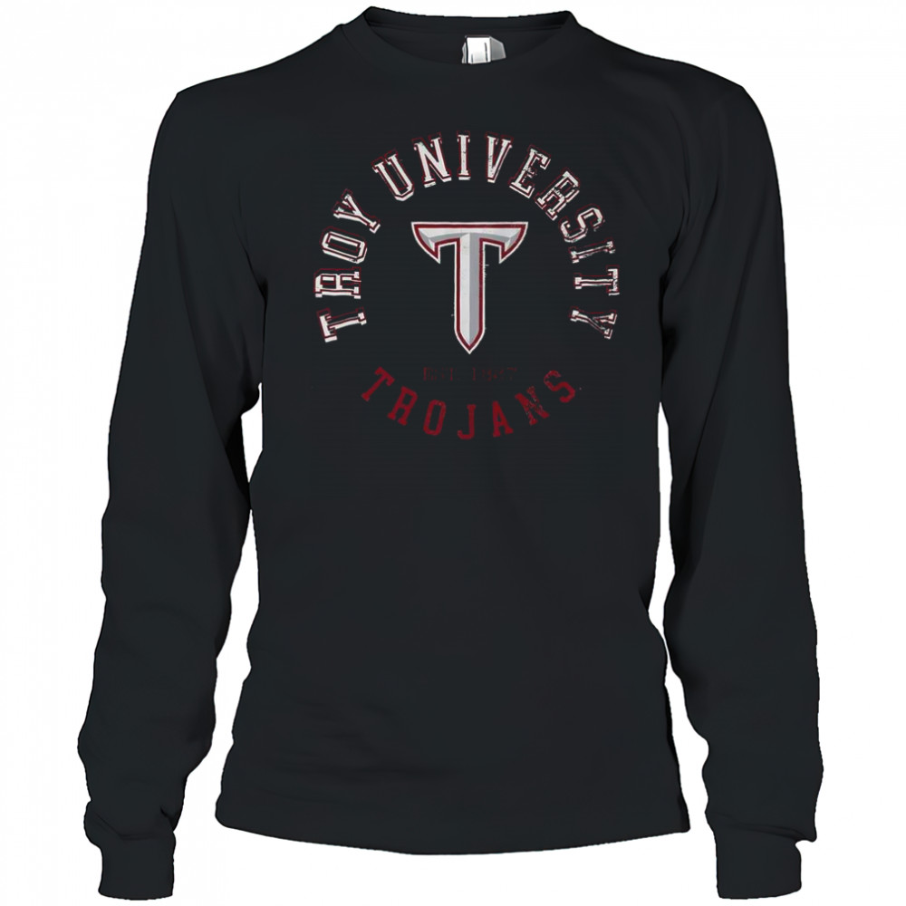 Troy Trojans Circle Vintage T-Shirt Long Sleeved