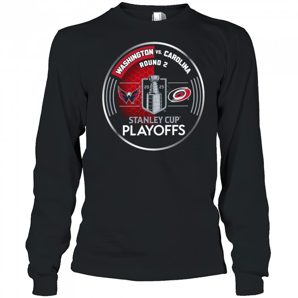 Washington Capitals vs. Carolina Hurricanes Inglasco 2025 Stanley Cup Playoffs Second Round Dueling Match-Up Hockey Shirt Long Sleeved