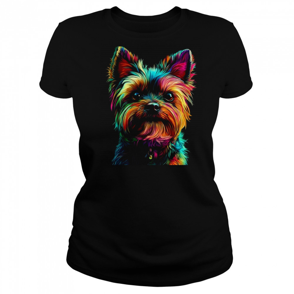 Yorkshire Terrier Dog Colorful Face Dog Lover Men Women shirt Women's T-shirt
