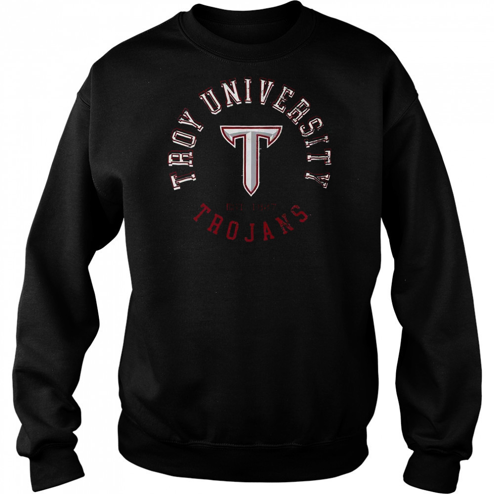 Troy Trojans Circle Vintage T-Shirt Hoodie
