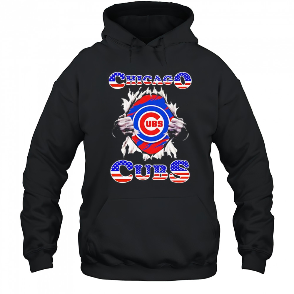 American flag Chicago Cubs inside me shirt Hoodie