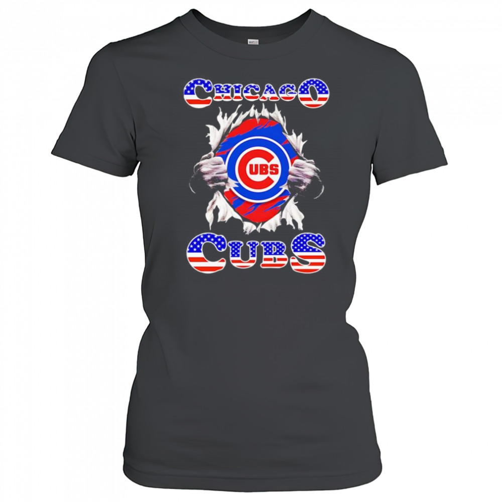 American flag Chicago Cubs inside me shirt Women's T-shirt