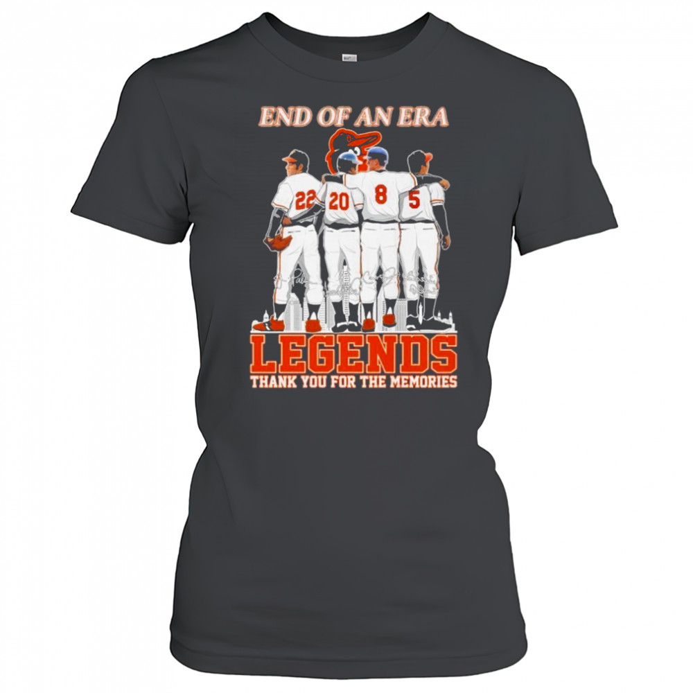 Baltimore Orioles End Of An Era Legends Thank You For The Memories Signatures T-shirt Women's T-shirt