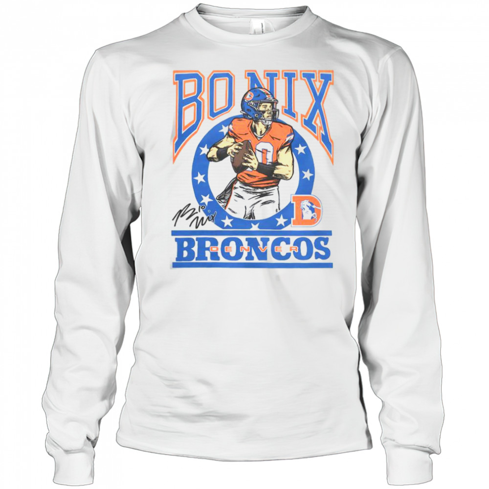 Broncos Bo Nix Signature T-Shirt Long Sleeved