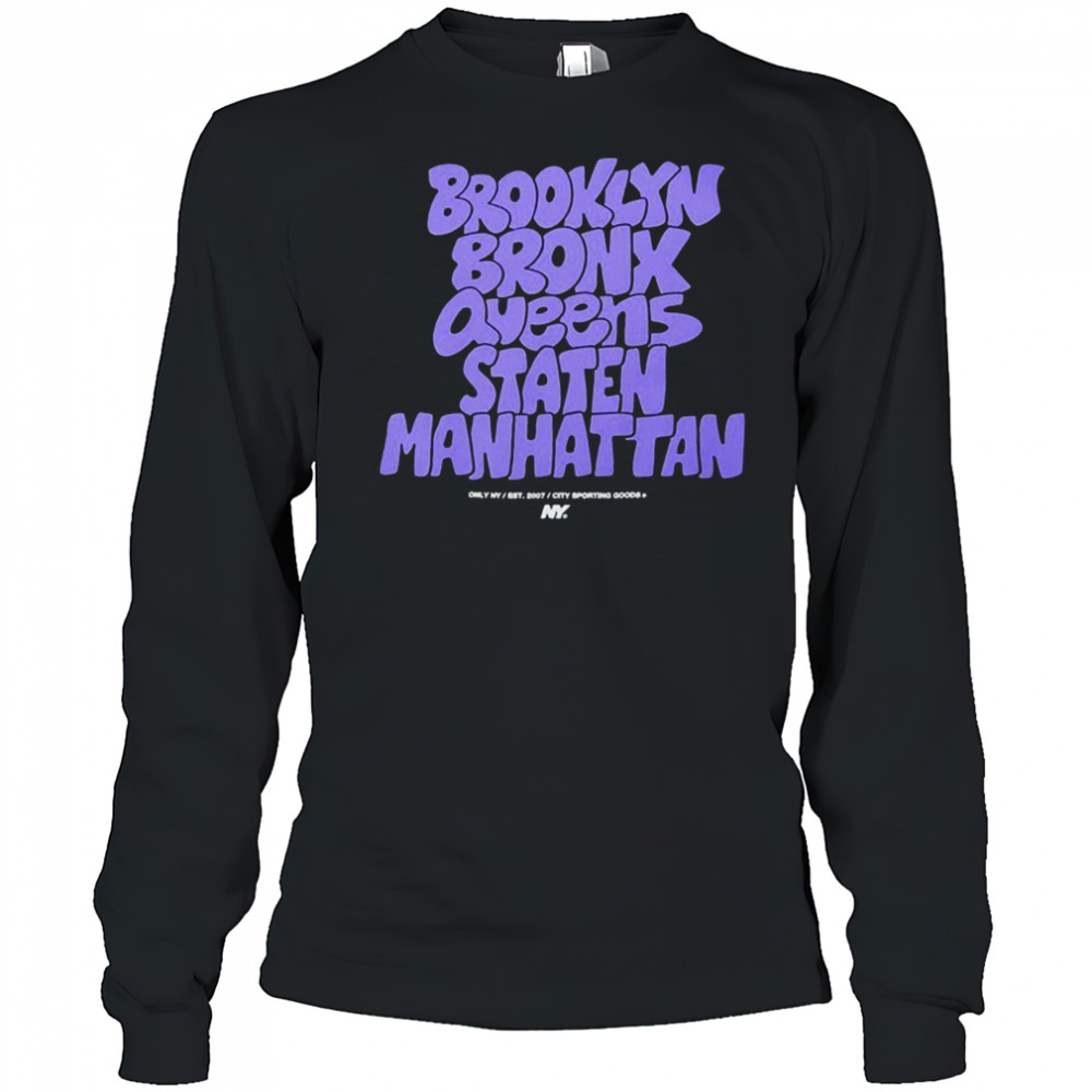 Brooklyn Bronx Queens Staten Manhattan Graffiti Boroughs T-shirt Long Sleeved