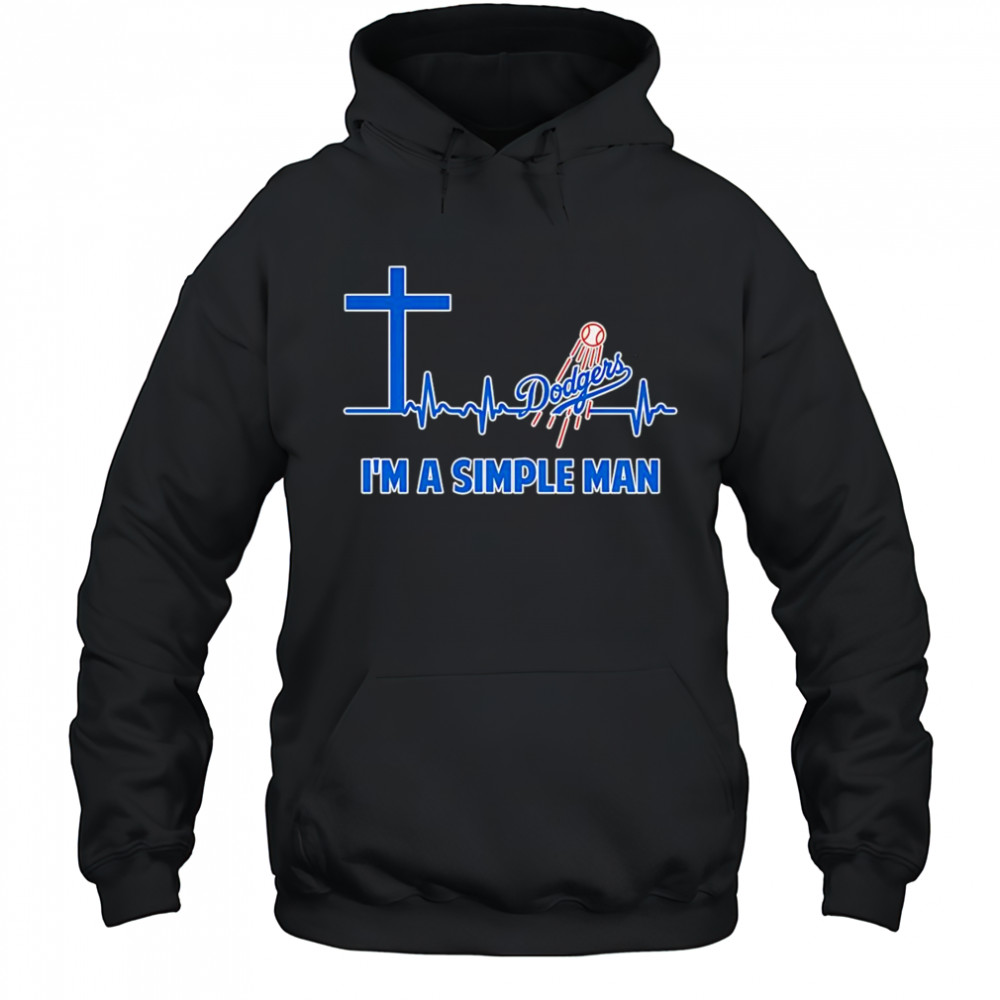 Cross heartbeat Los Angeles Dodgers I’m a simple man shirt Hoodie
