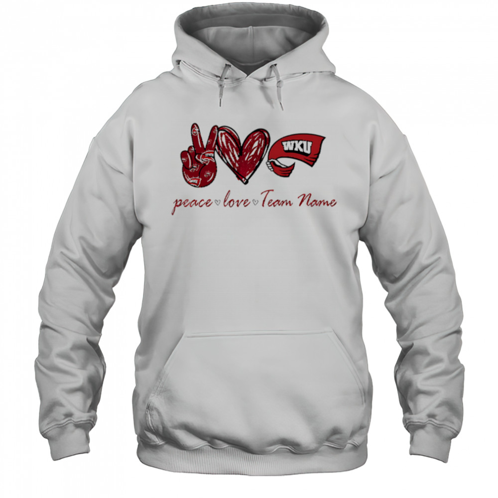 Custom western Kentucky hilltoppers peace love shirt Hoodie