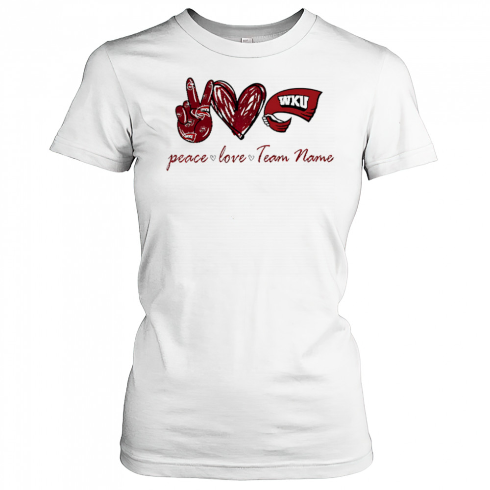 Custom western Kentucky hilltoppers peace love shirt Women's T-shirt