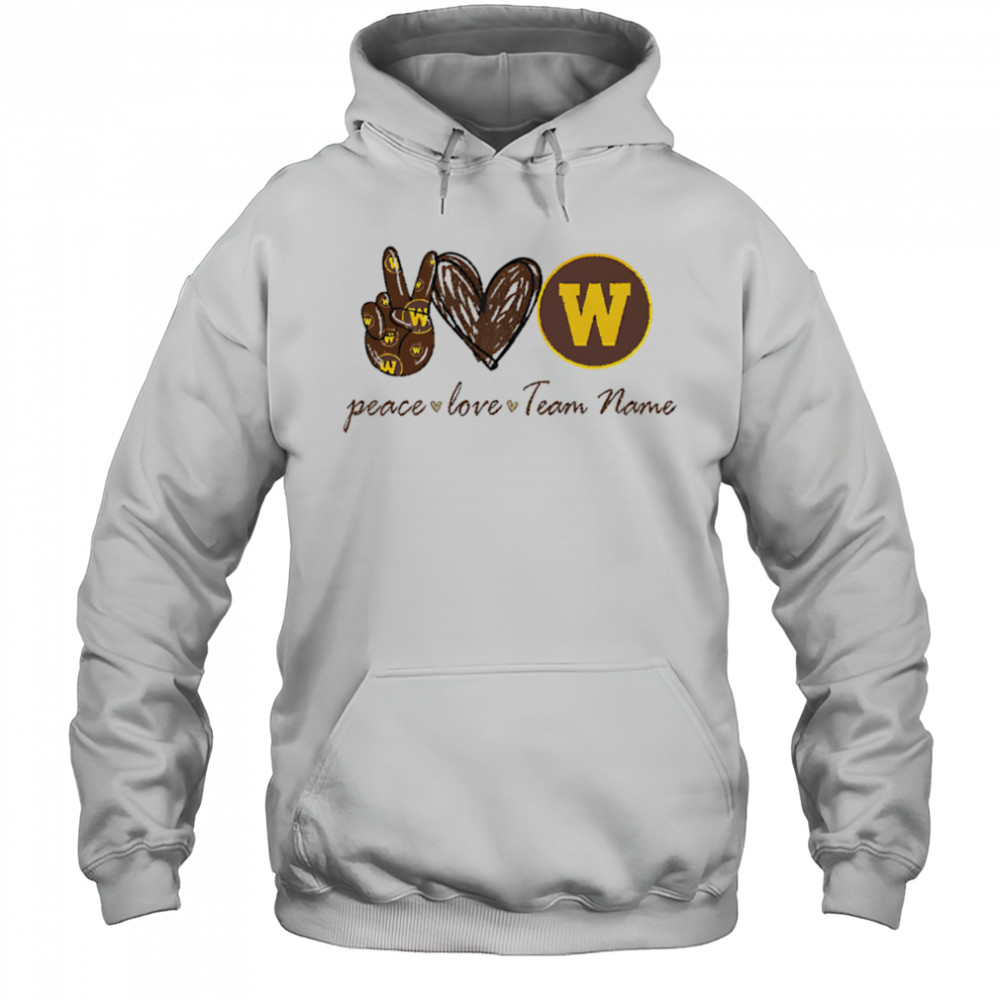 Customized western Michigan broncos peace love shirt Hoodie