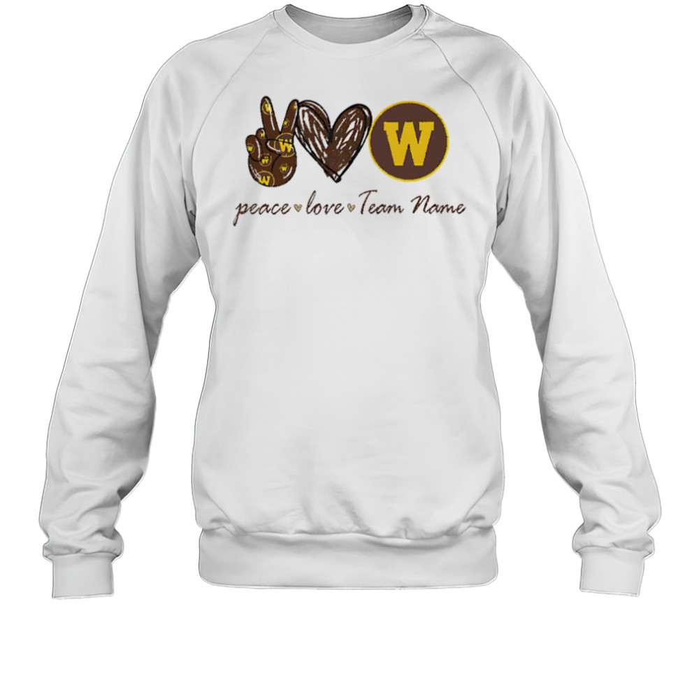 Customized western Michigan broncos peace love shirt Sweatshirt