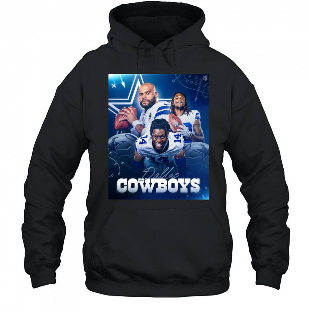 Dallas Cowboy CeeDee Lamb Dak Prescott There’s A New Trio In Dallas Poster t-shirt Hoodie