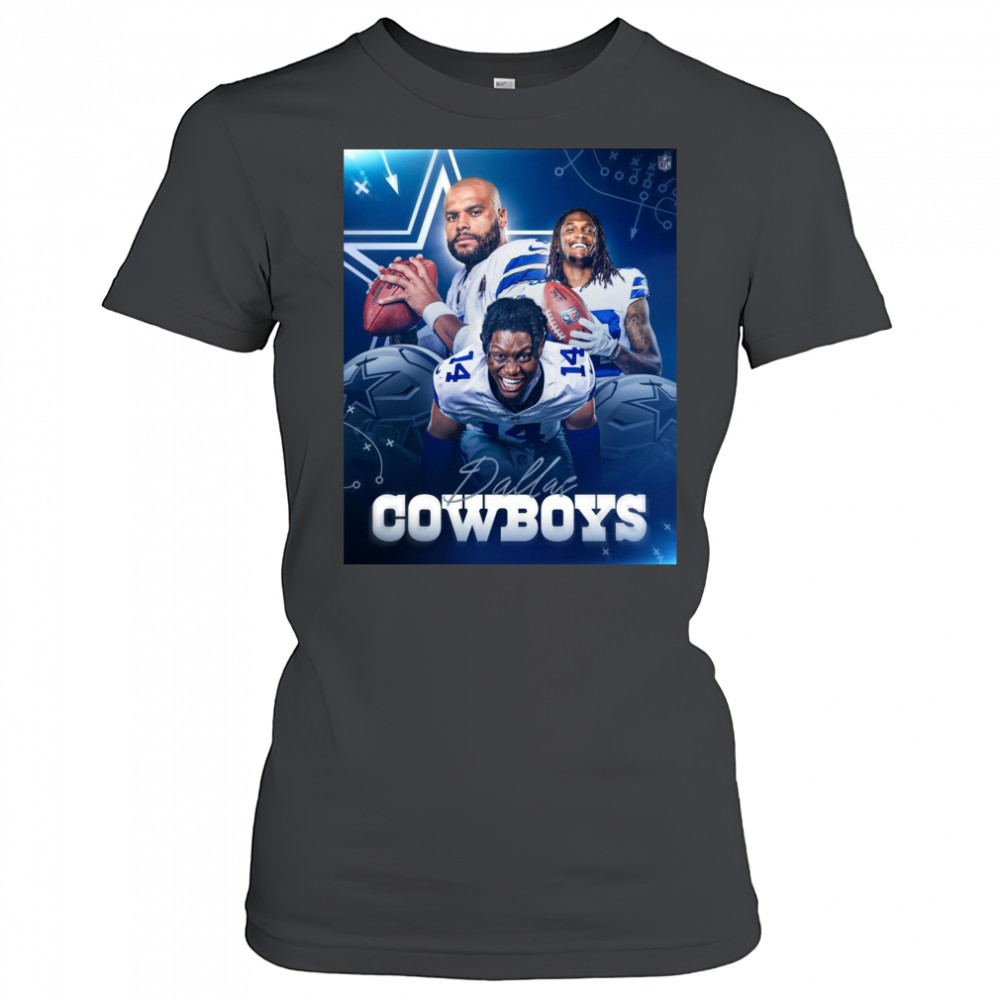 Dallas Cowboy CeeDee Lamb Dak Prescott There’s A New Trio In Dallas Poster t-shirt Women's T-shirt