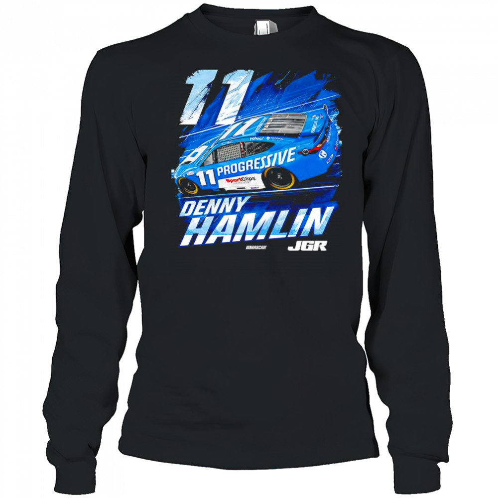 Denny Hamlin Progressive car graphic shirt Long Sleeved