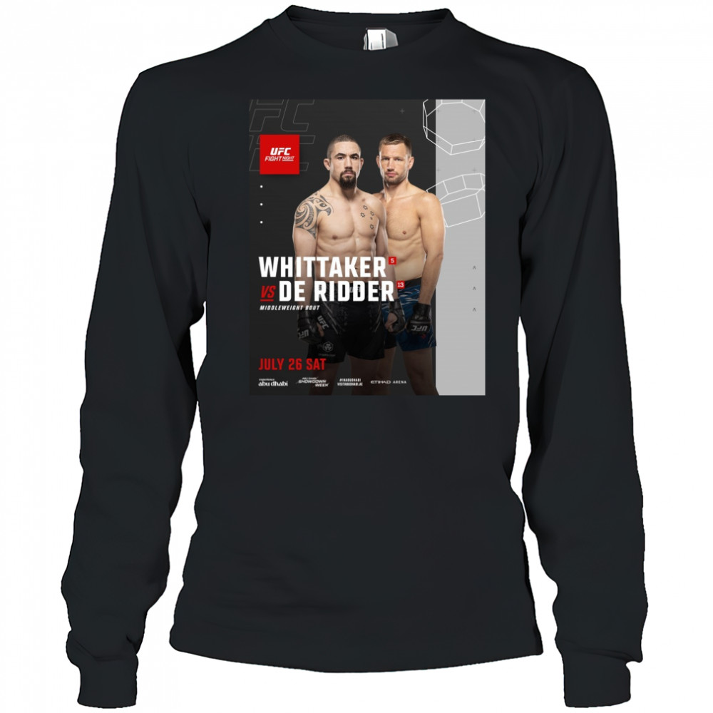 Fight Night Whittaker Vs De Ridder Middleweight Bout July 26 2025 Saturday Poster t-shirt Long Sleeved