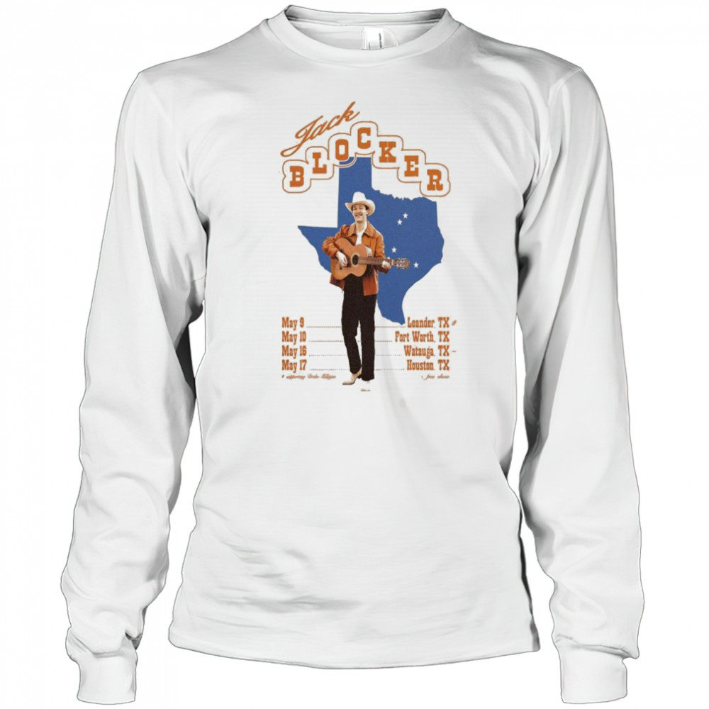 Jack Blocker Spring Tour 2025 Texas Map T-shirt Long Sleeved
