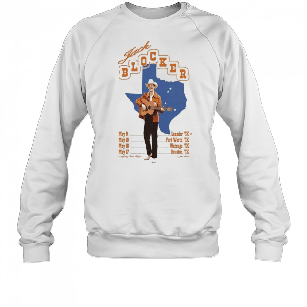 Jack Blocker Spring Tour 2025 Texas Map T-shirt Sweatshirt