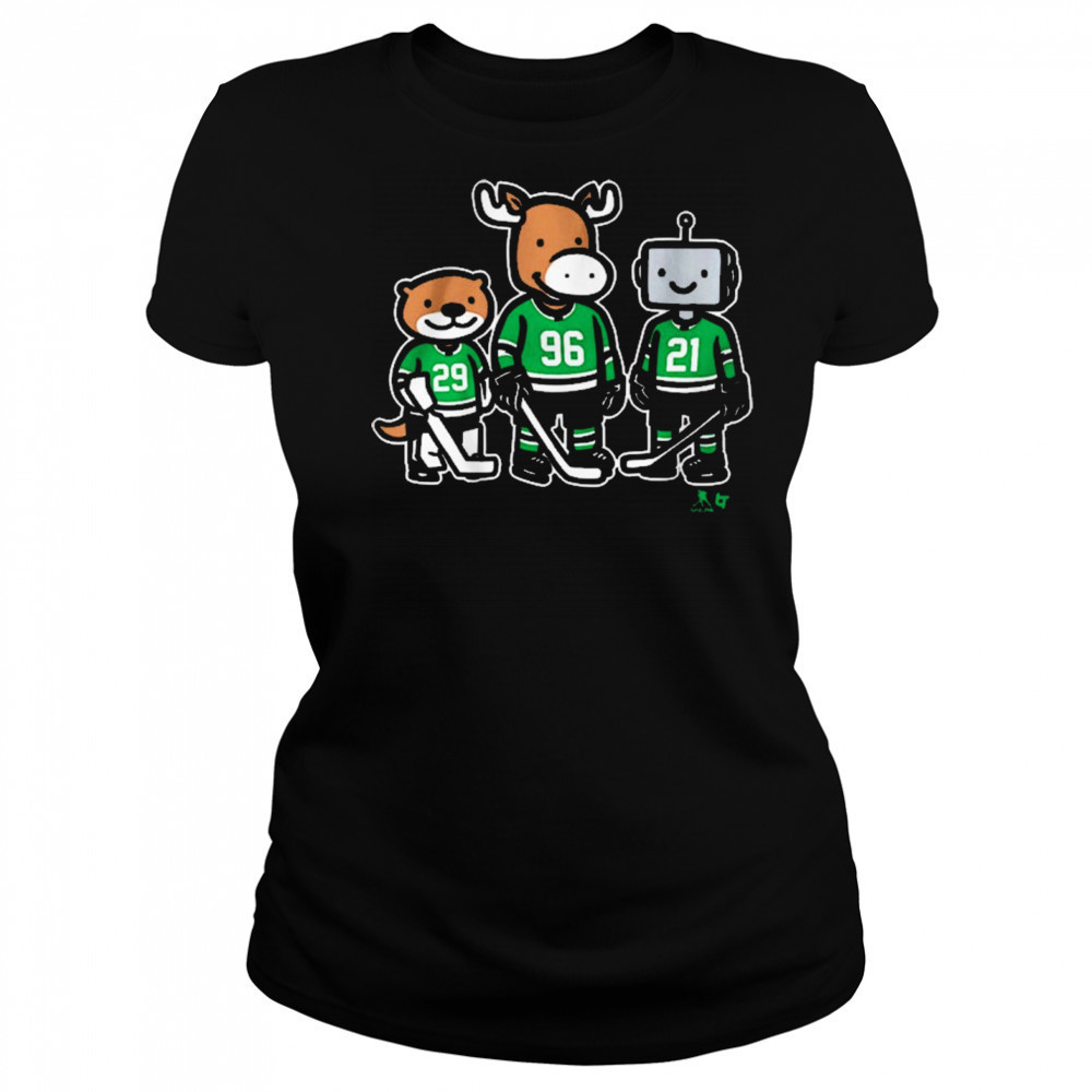 Jake Oettinger, Mikko Rantanen And Jason Robertson Otter, Moose And Robo Guys Dallas Stars t-shirt Women's T-shirt