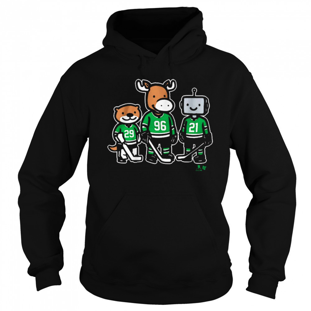 Jake Oettinger, Mikko Rantanen And Jason Robertson Otter, Moose And Robo Guys Dallas Stars t-shirt Sweatshirt