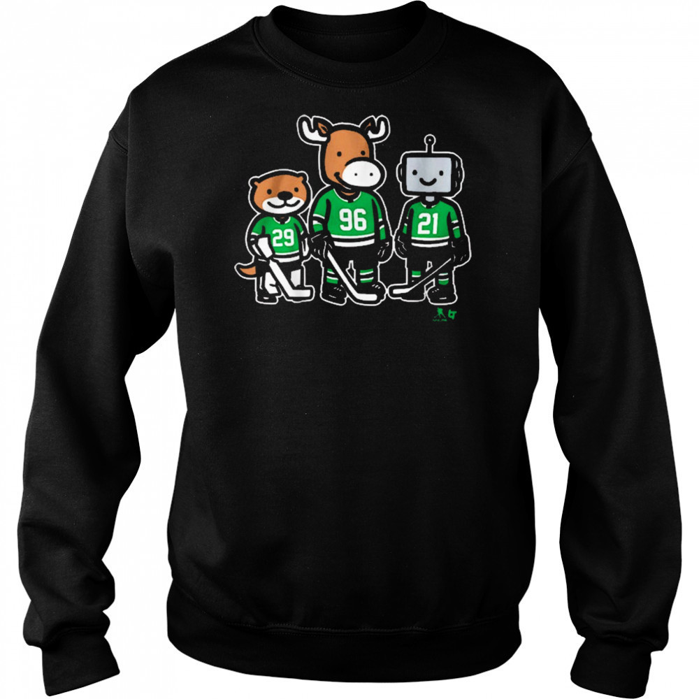 Jake Oettinger, Mikko Rantanen And Jason Robertson Otter, Moose And Robo Guys Dallas Stars t-shirt Hoodie