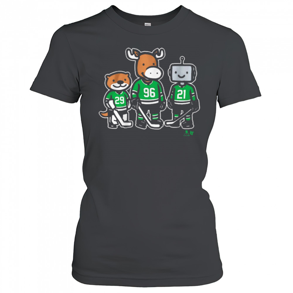 Jake Oettinger, Mikko Rantanen And Jason Robertson Otter, Moose And Robo Guys Dallas Stars t-shirt Women's T-shirt