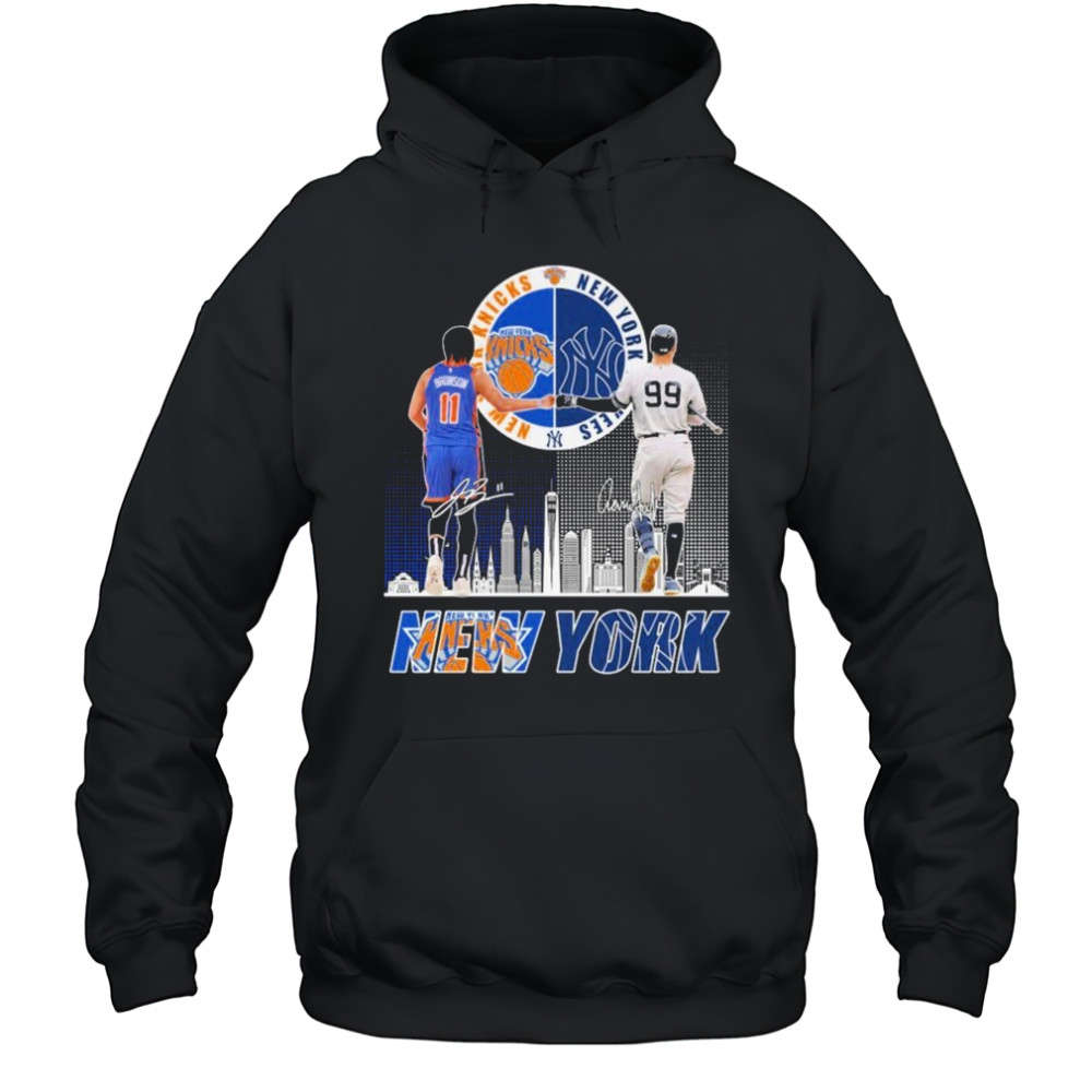 Jalen Brunson X Aaron Judge New York Knicks New York Yankees Signatures T-shirt Hoodie