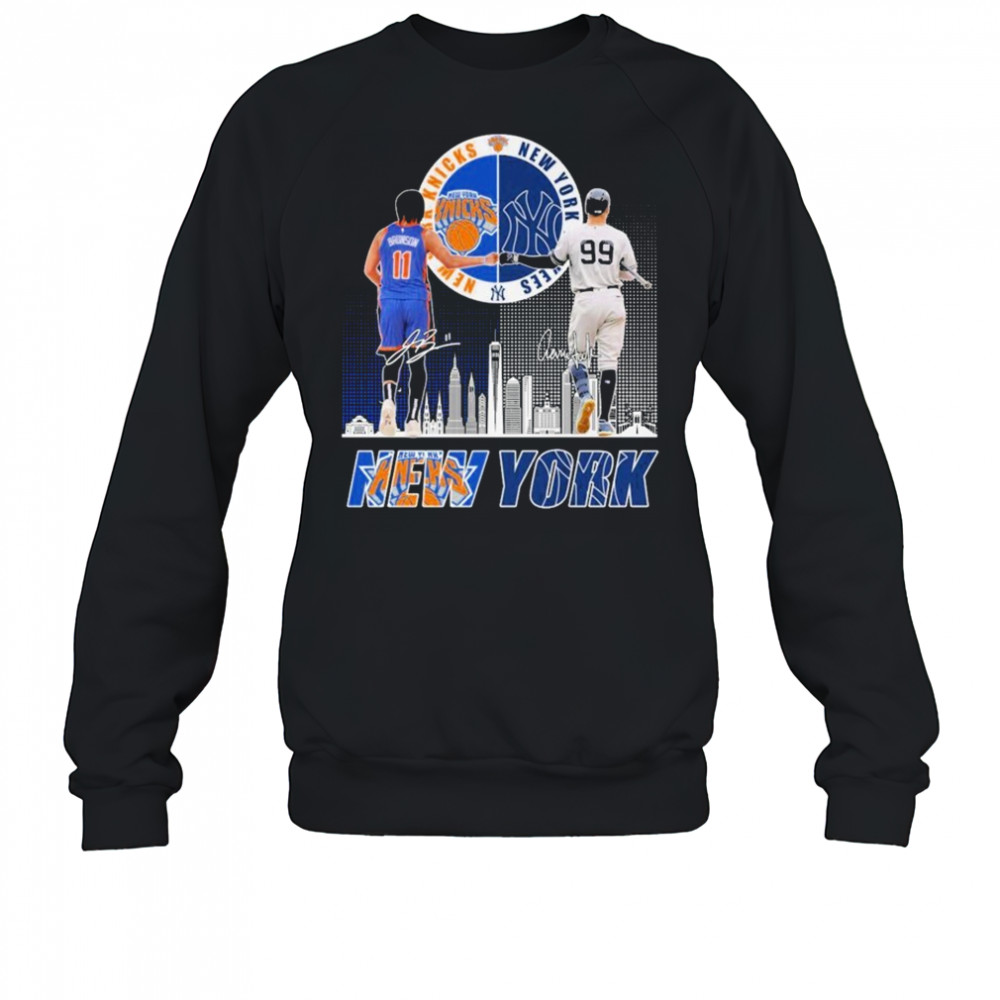 Jalen Brunson X Aaron Judge New York Knicks New York Yankees Signatures T-shirt Sweatshirt