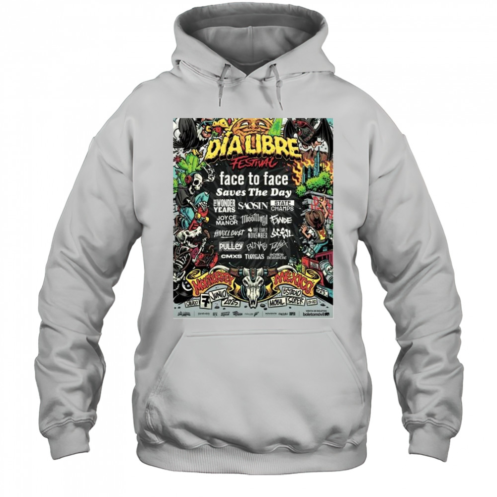 Joyce Manor Dialibre Festival Face To Face Saves The Day 2025 Mexico t-shirt Hoodie