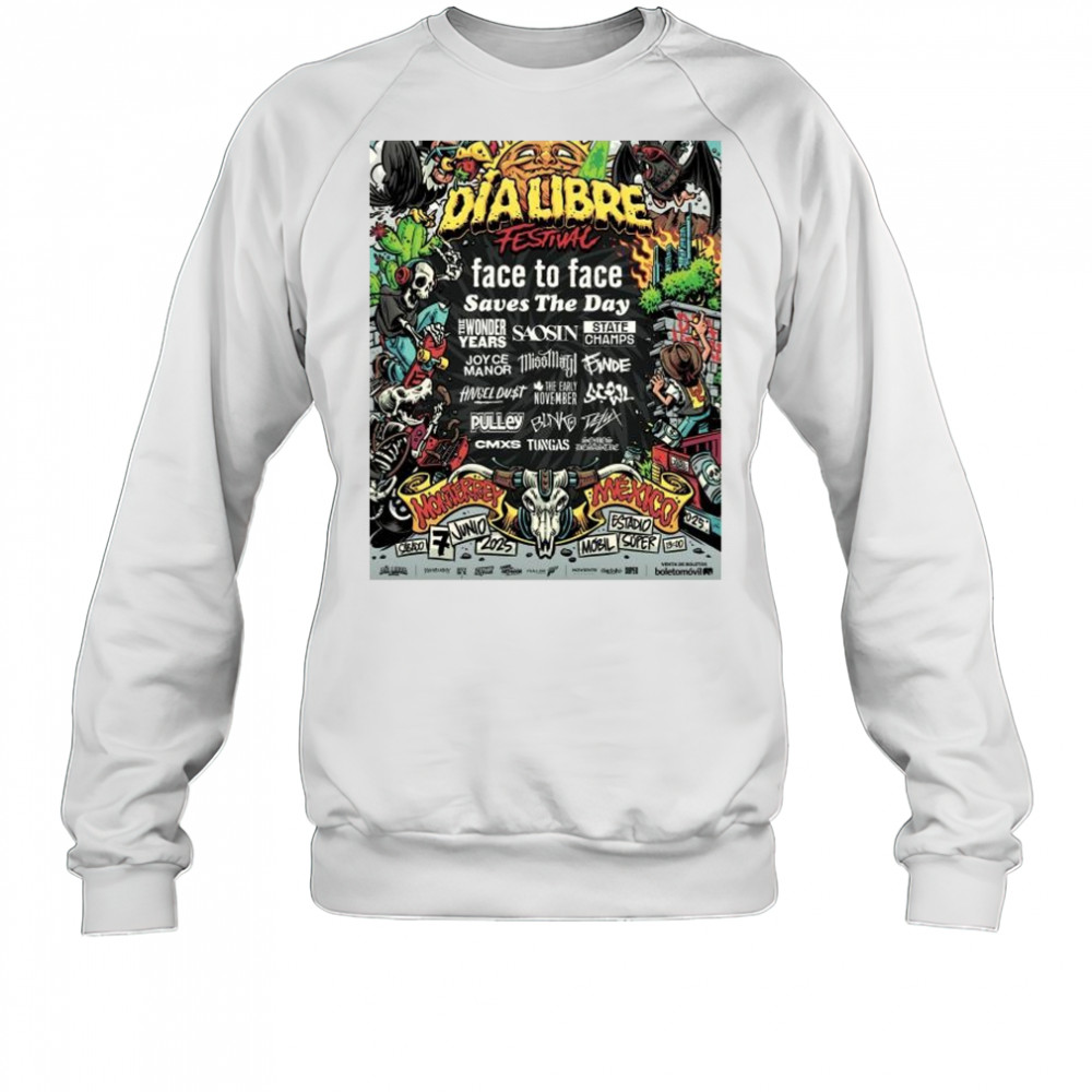 Joyce Manor Dialibre Festival Face To Face Saves The Day 2025 Mexico t-shirt Sweatshirt